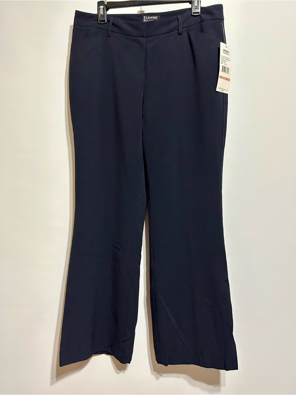 Larry Levine Navy Wide-Leg Dress Pants